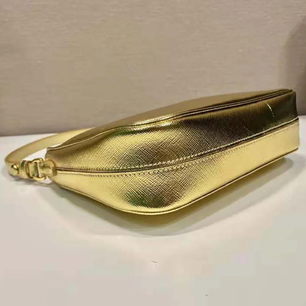 Prada Saffiano Leather Mini Bag for Women in Gold Prada Saffiano Leather Mini Bag for Women in Gold