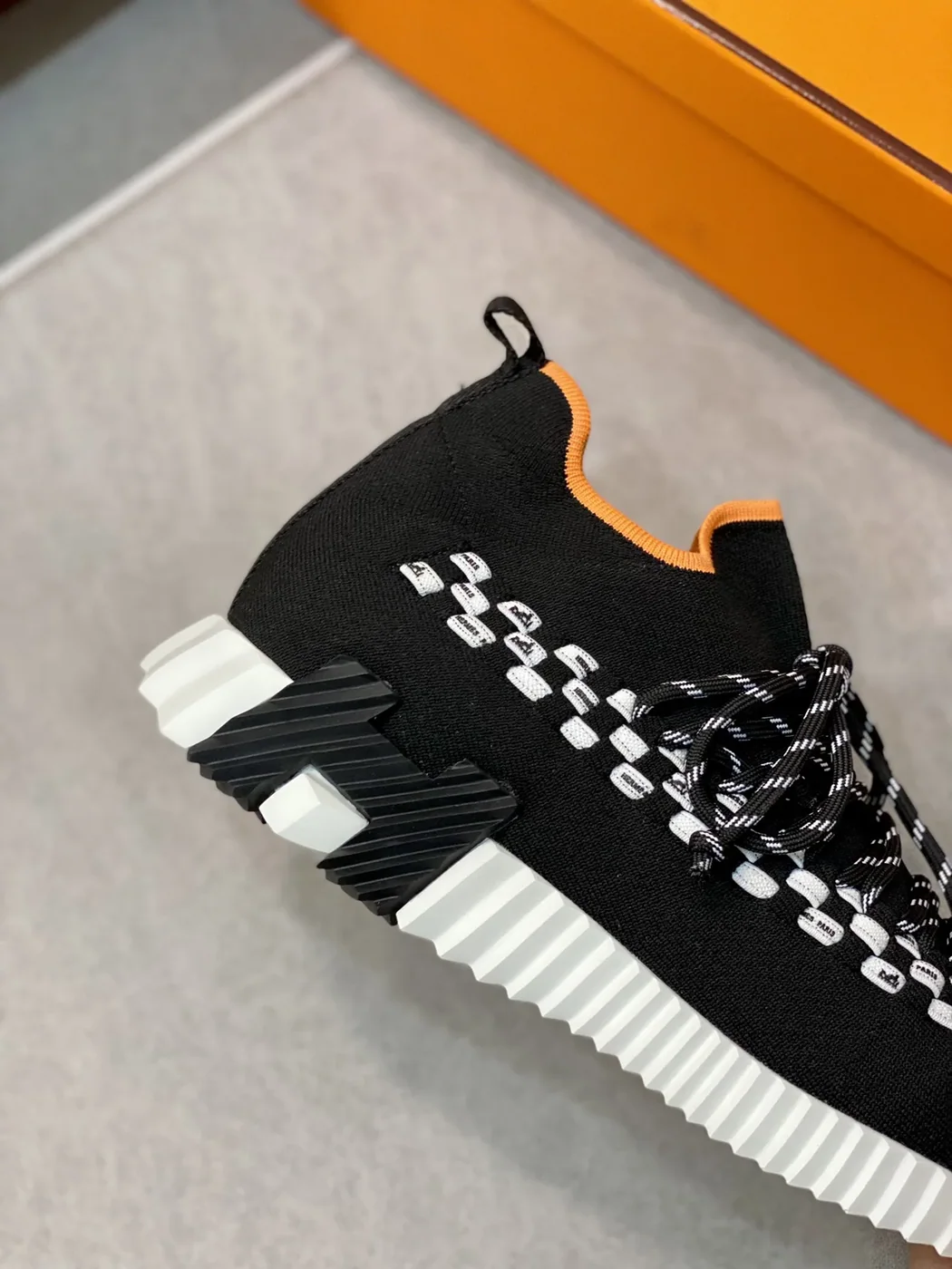 Hermes Sneakers Flex Black And Orange Hermes Sneakers Flex Black And Orange