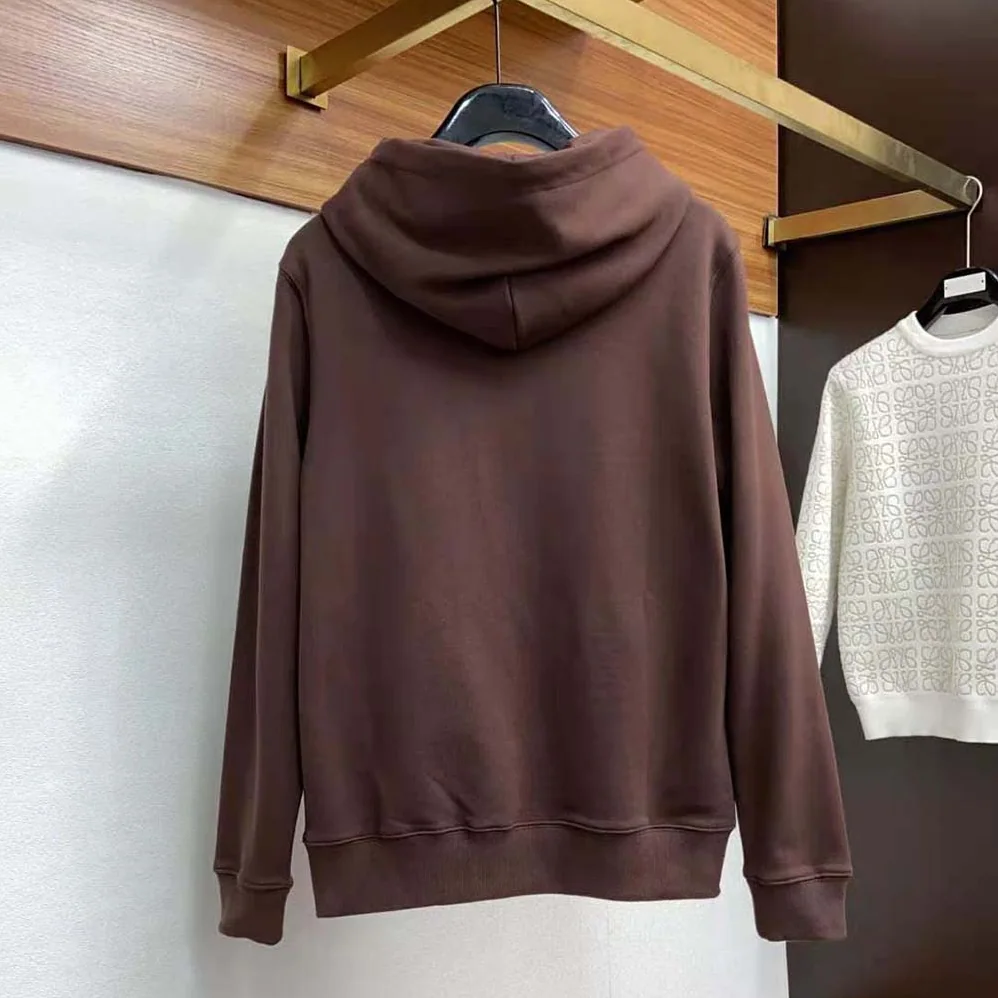 Loewe Anagram Leather Patch Hoodie in Cotton for Men