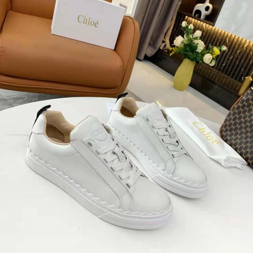Chloe Lauren Sneaker in Smooth Calfskin for Women in White