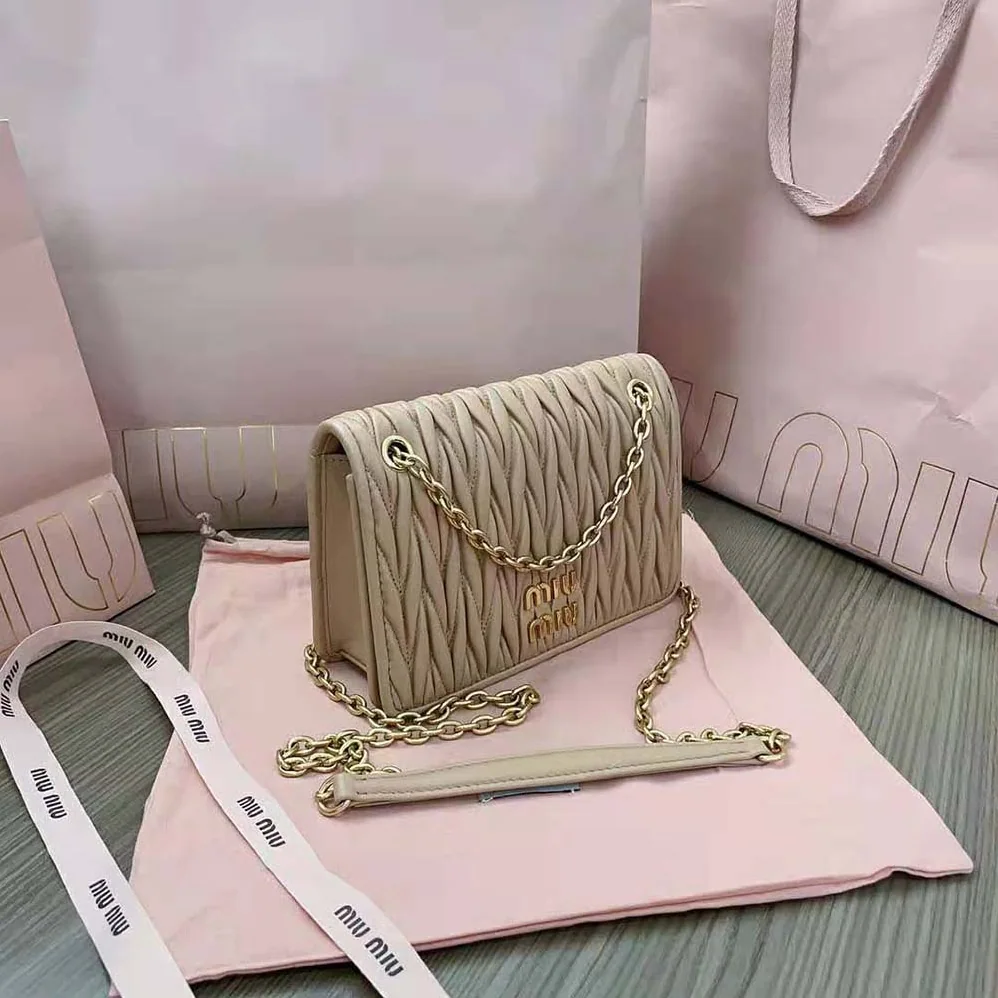 Miu Miu Matelassé Nappa Leather Mini-bag for Women in Sandy
