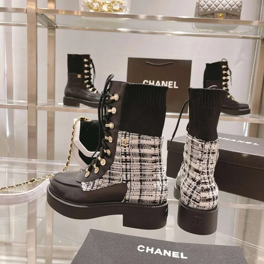 Chanel Short Boots Black Chanel Short Boots Black