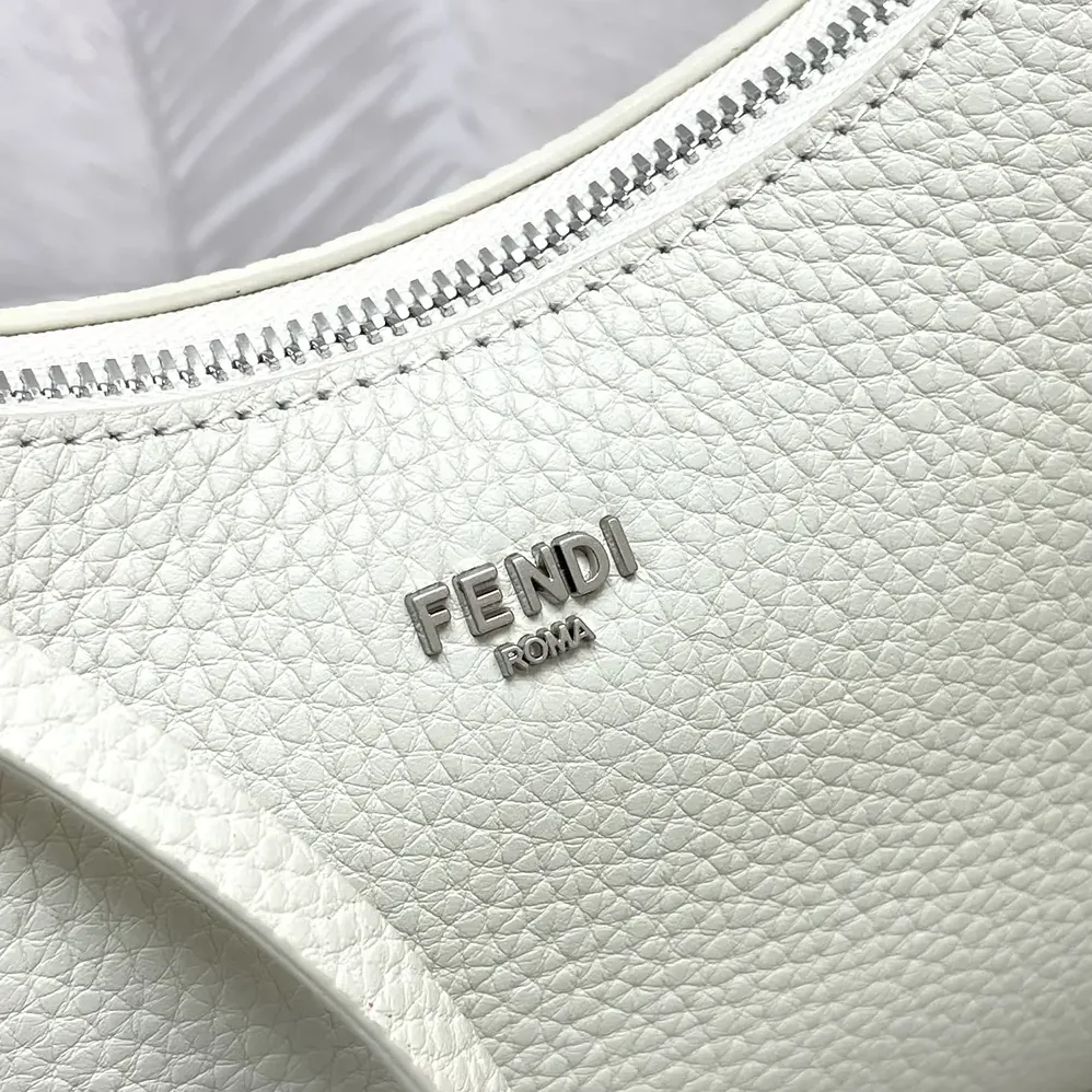 Fendi Mini Fendessence Small Ice White Selleria Bag with 264 Hand for Women in sewn Topstitches