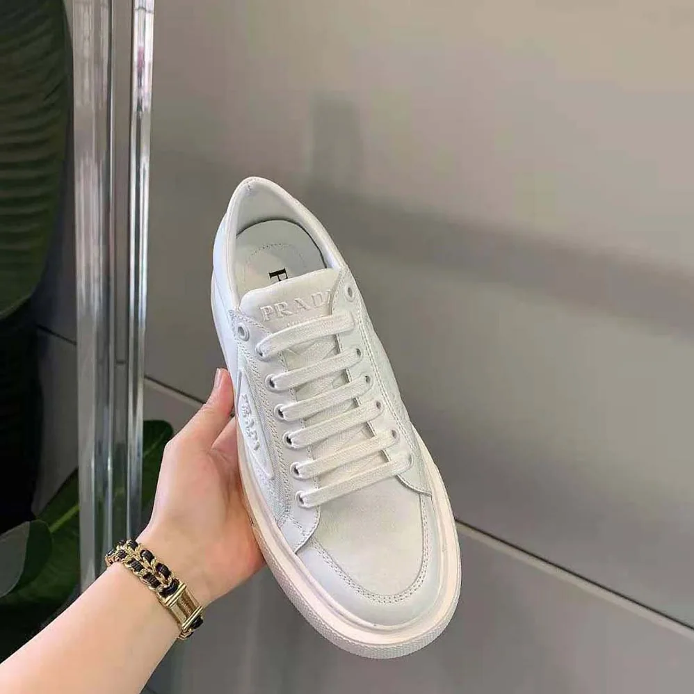 Prada Macro Re-Nylon and Brushed Leather Sneakers for Women