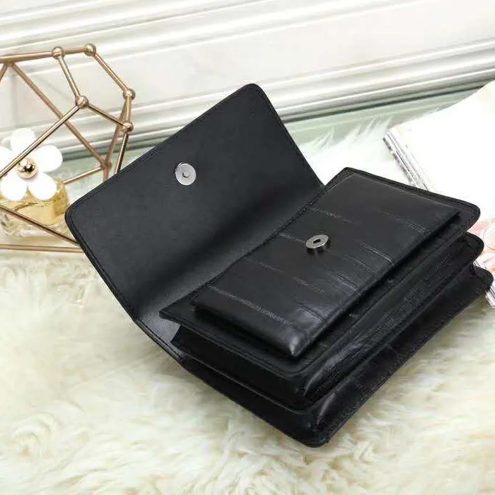 Saint Laurent YSL Sunset Medium in Eel for Women in Black Saint Laurent YSL Sunset Medium in Eel for Women in Black