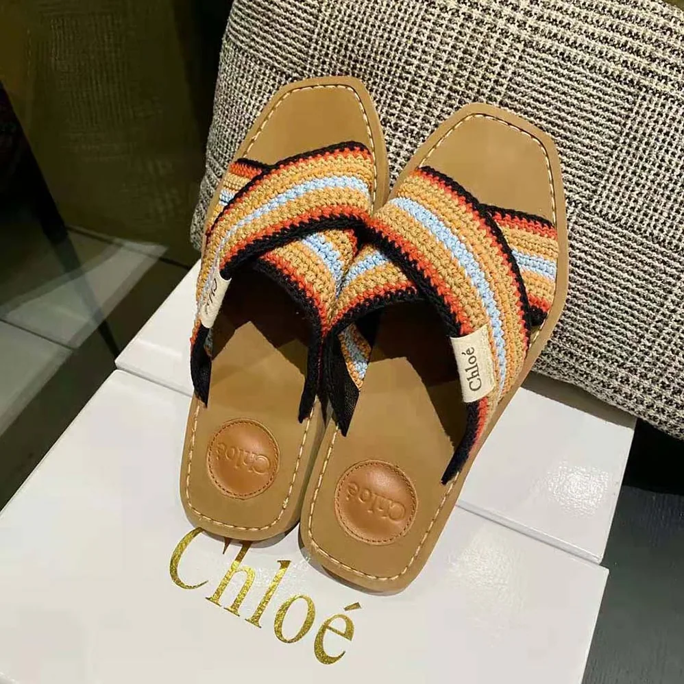 Chloe Woody Flat Mule for Women in Black