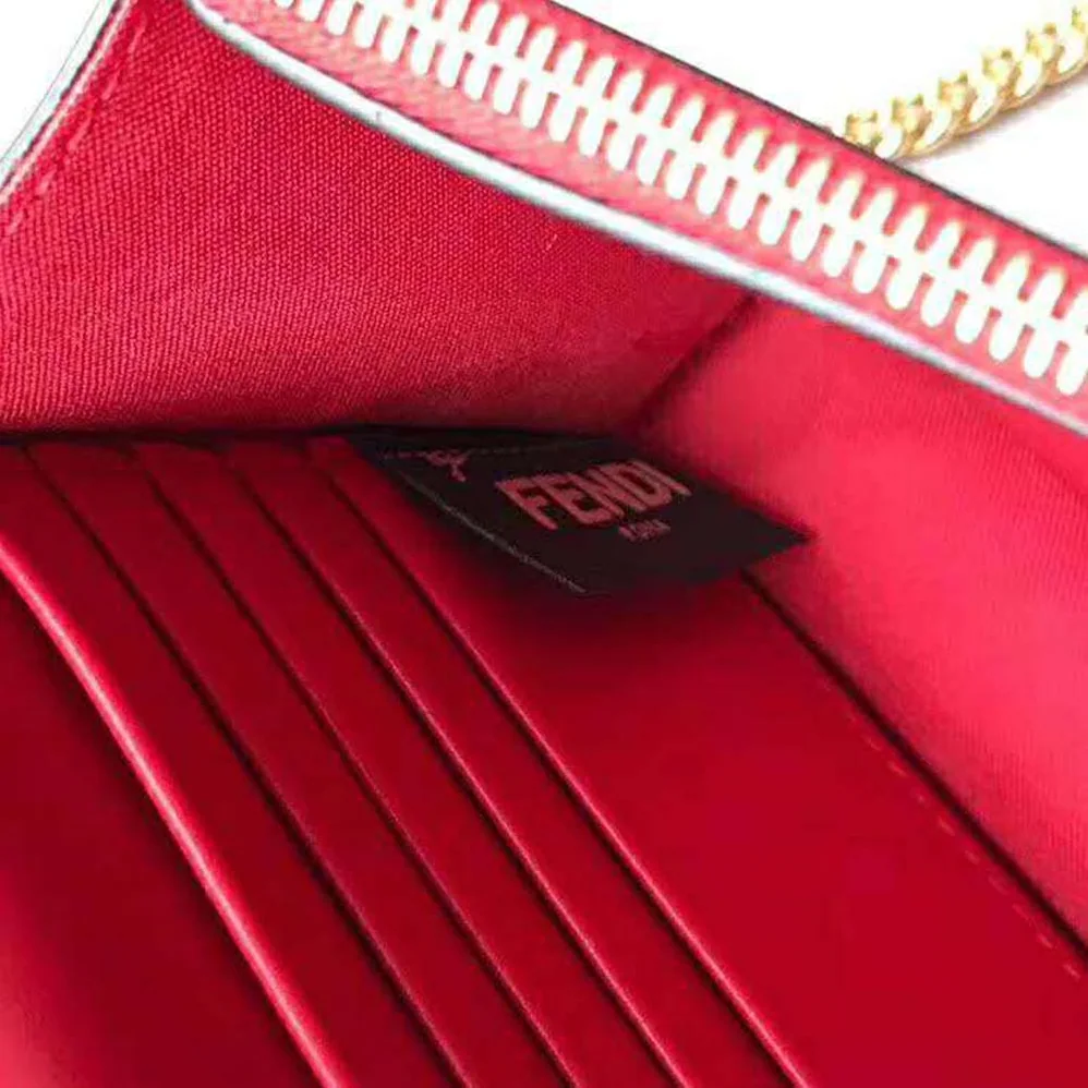Fendi Wallet on Chain Red Leather Mini Bag for Women