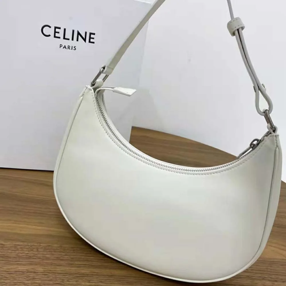Celine Ava Bag in Smooth Calfskin with Celine Print for Women in White Celine Ava Bag in Smooth Calfskin with Celine Print for Women in White