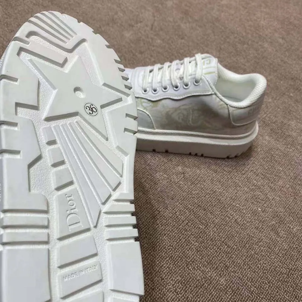 Dior Addict Sneaker Lime Toile de Jouy Technical Fabric for Women