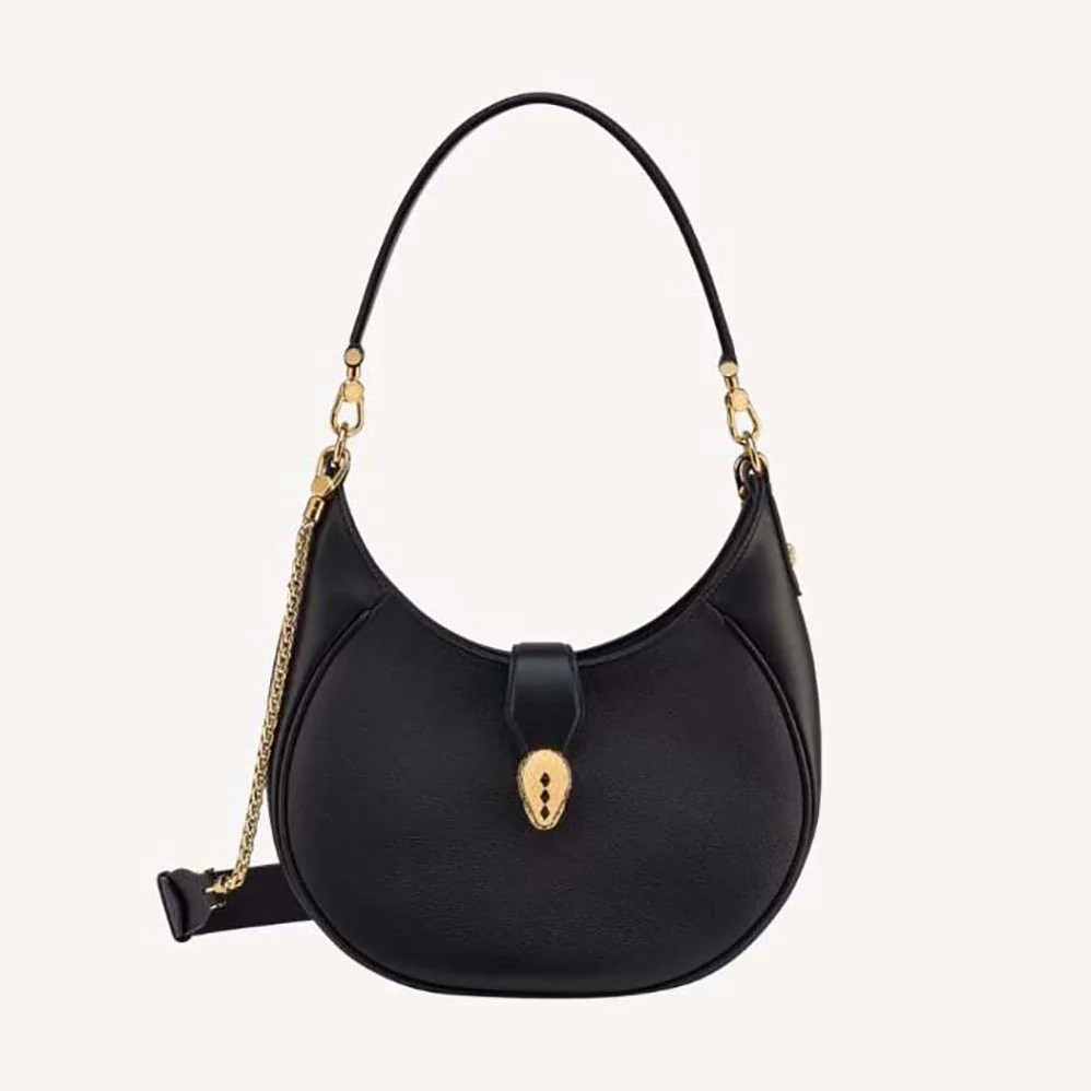 Bvlgari Serpenti Ellipse Shoulder Bag for Women in Black