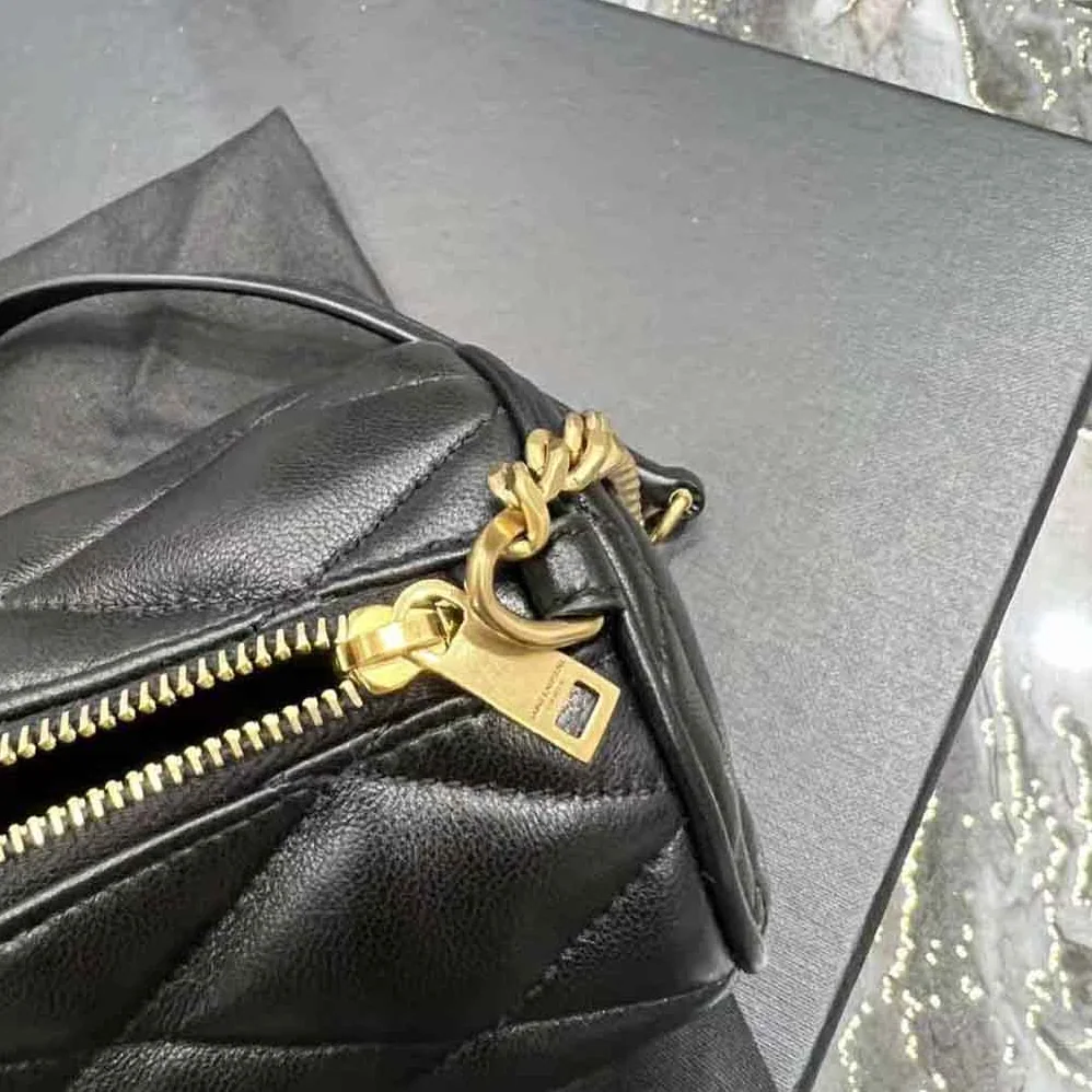 Saint Laurent YSL Sade Mini Tube Bag in Quilted Lambskin for Women in Black