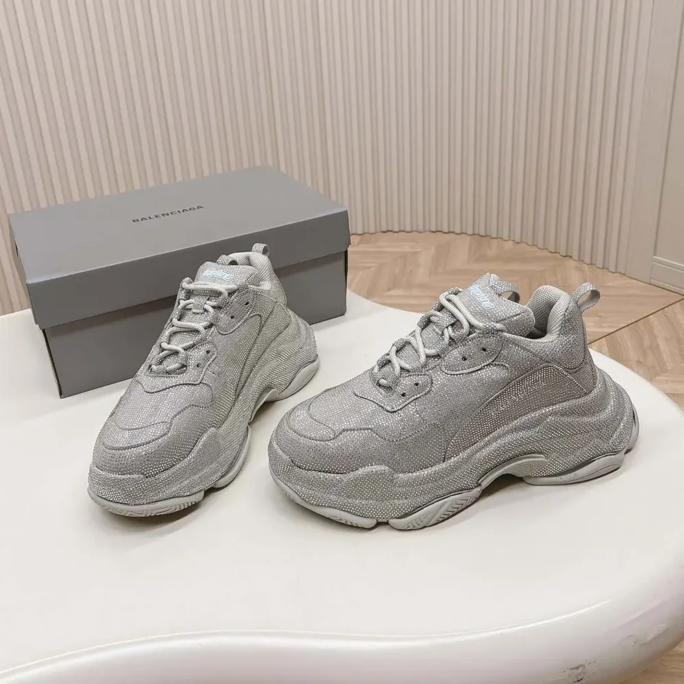 Balenciaga Triple S Sneaker with Rhinestones in Dark Grey for Unisex Balenciaga Triple S Sneaker with Rhinestones in Dark Grey for Unisex