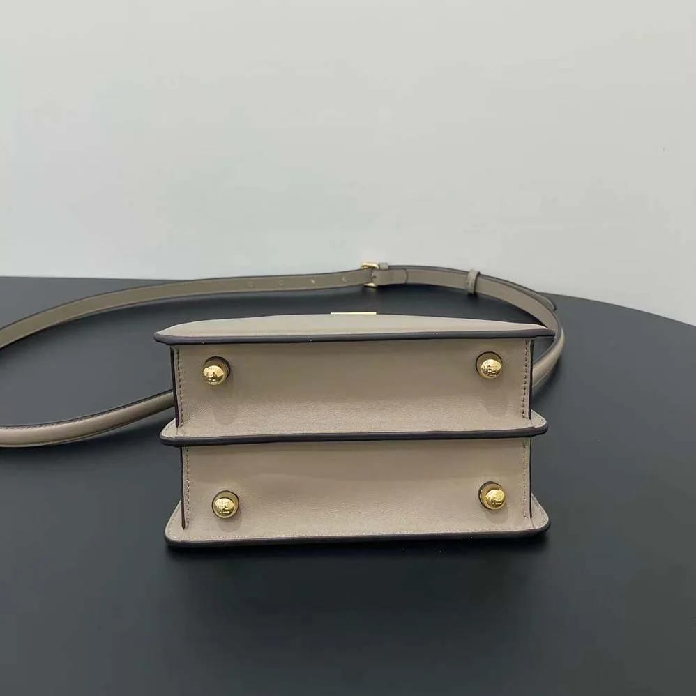 Fendi Peekaboo ISeeU Petite Light Gray Padded Nappa Leather Bag for Women