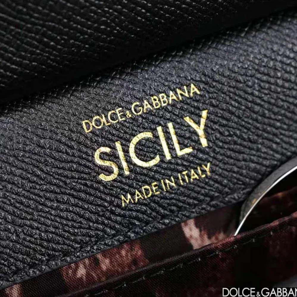 Dolce Gabbana D&G Small Calfskin Sicily Bag with Rhinestones for Women Dolce Gabbana D&G Small Calfskin Sicily Bag with Rhinestones for Women