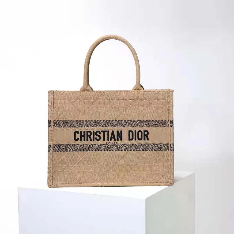 Dior Medium Dior Book Tote Natural Cannage Raffia for Women