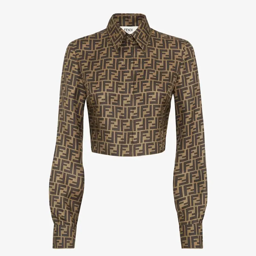 Fendi Brown FF Twill Top for Women
