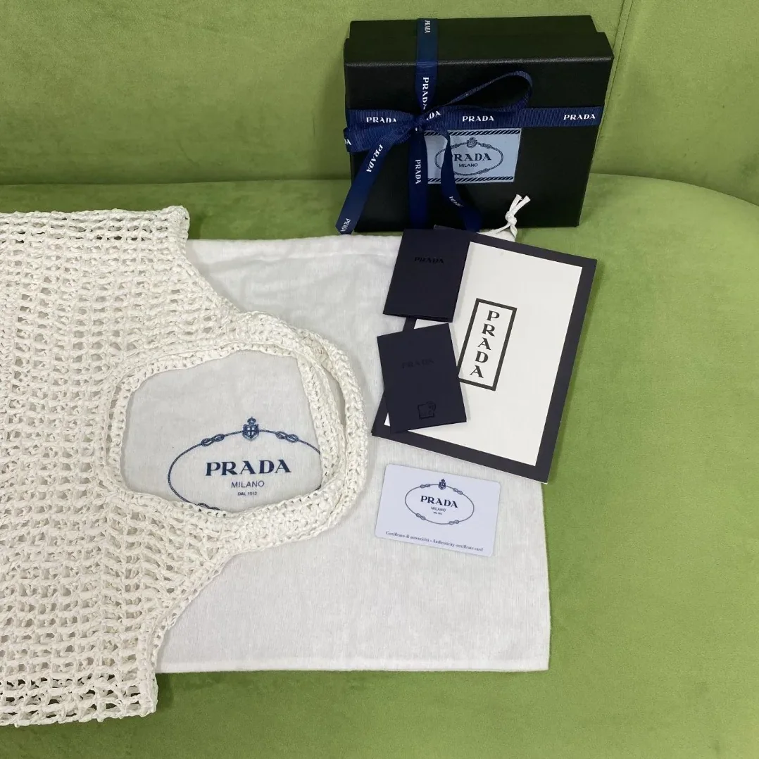 Prada Raffia Tote Bag White Prada Raffia Tote Bag White