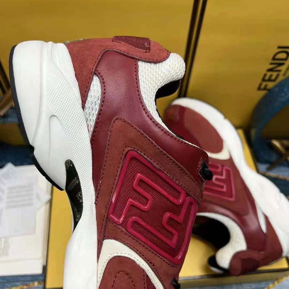 Fendi Faster Trainers Burgundy Nubuck Leather Low for Men in Tops Fendi Faster Trainers Burgundy Nubuck Leather Low for Men in Tops