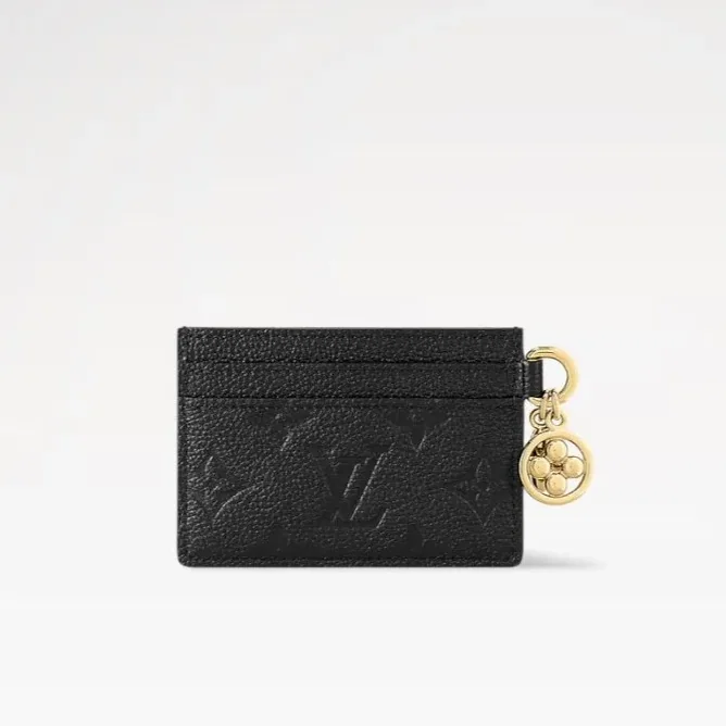 Louis Vuitton LV Charms Card Holder Black /
