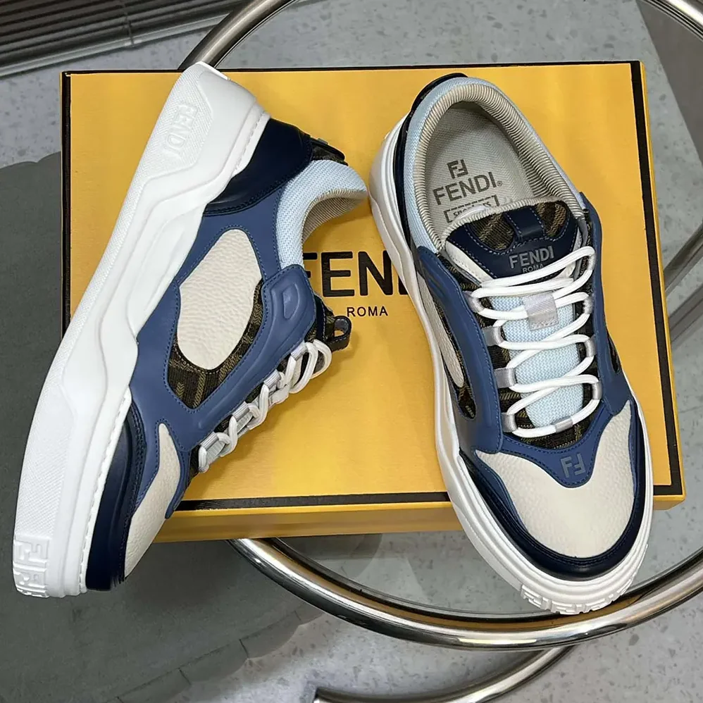 Fendi Force Sneakers White Light Blue and Blue Leather Low for Unisex in tops Fendi Force Sneakers White Light Blue and Blue Leather Low for Unisex in tops