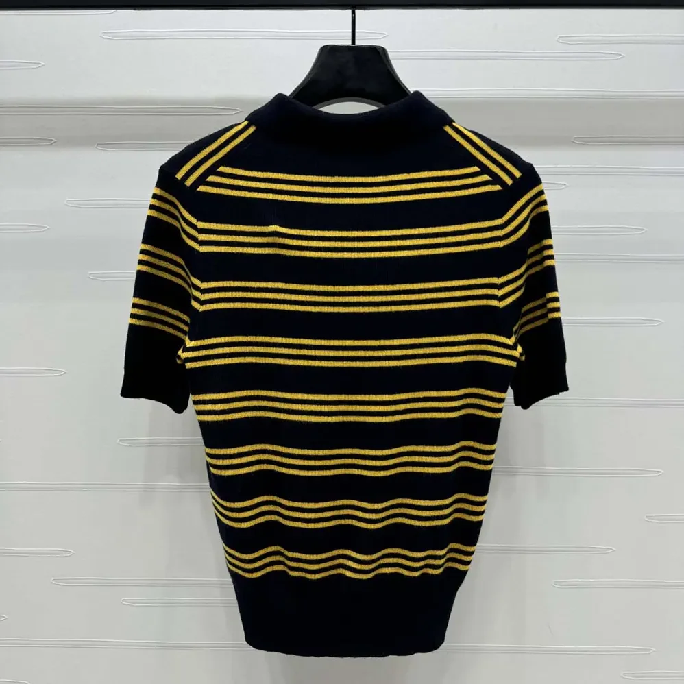 Miu Miu Striped Cashmere and Silk Polo Sweater for Women