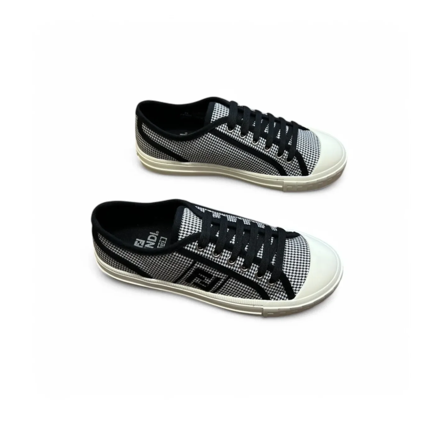 Fendi FD Domino Fabric Low-Tops Sneakers Black 7E1553AKX2F1DVL