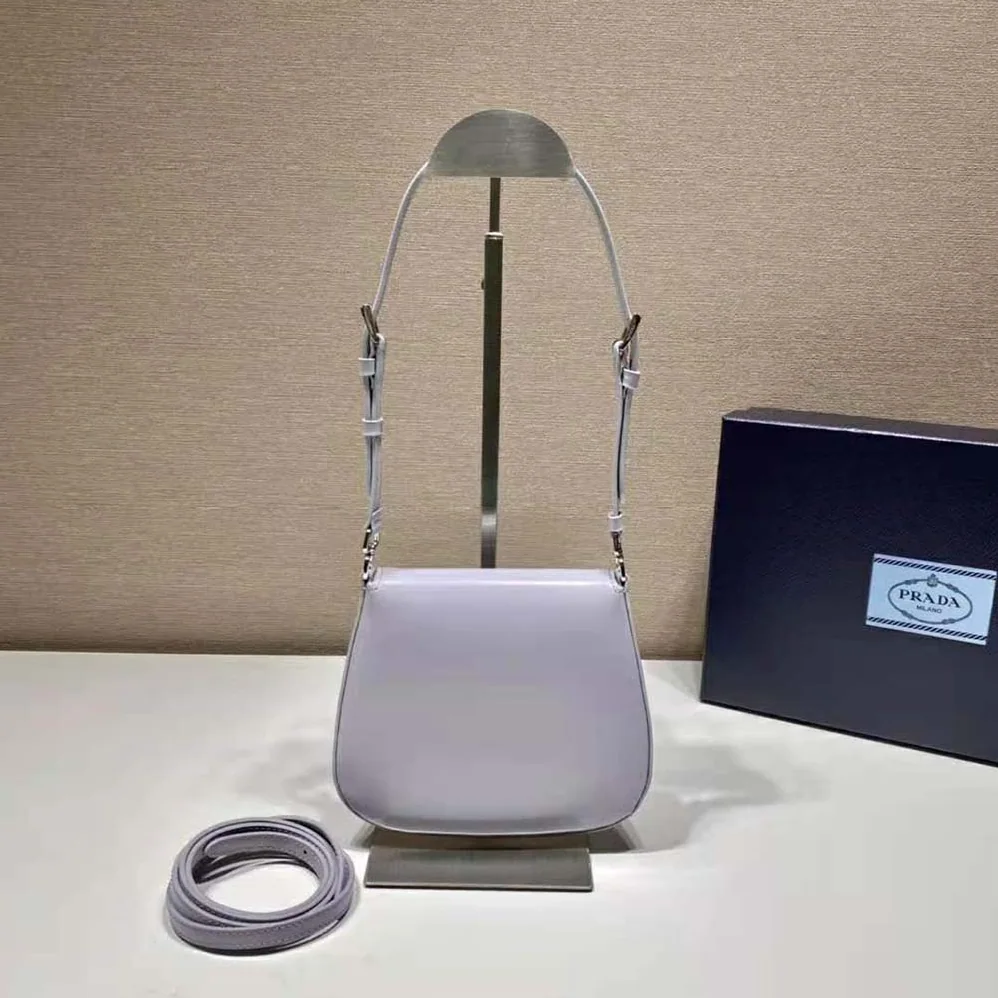 Prada Cleo Brushed Leather Mini Bag for Women in Purple Prada Cleo Brushed Leather Mini Bag for Women in Purple
