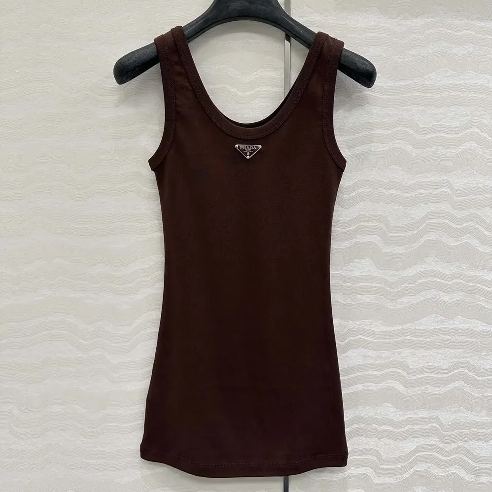 Prada Ribbed Knit Top for Men in Cocoa Brown