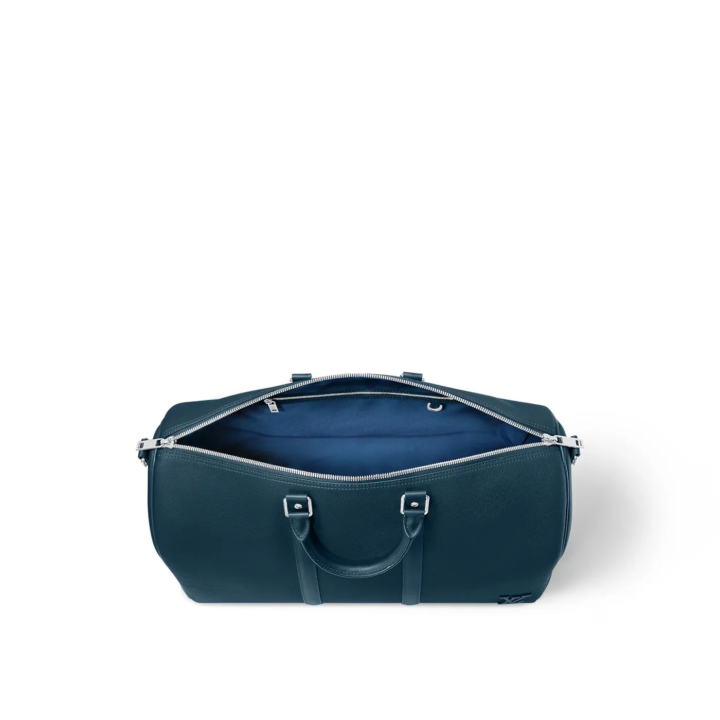 Louis Vuitton Keepall Bandouliere 50 Travel Bag in Dark Blue Silver Hardware