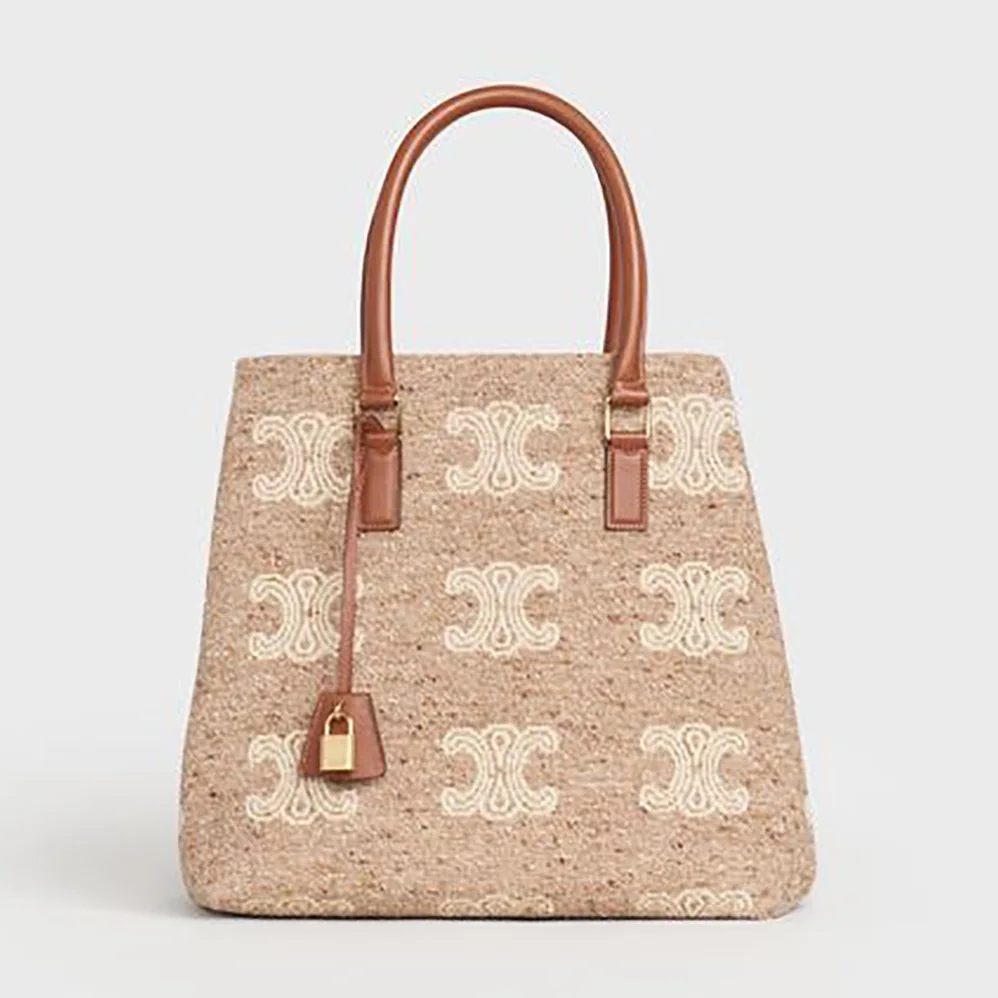 Celine Horizontal Cabas Celine in Triomphe Jacquard and Calfskin for Women