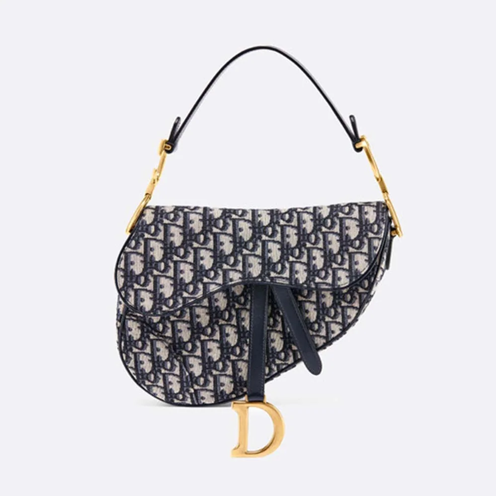 Dior Dior Oblique Saddle Bag for Women in Navy Dior Dior Oblique Saddle Bag for Women in Navy