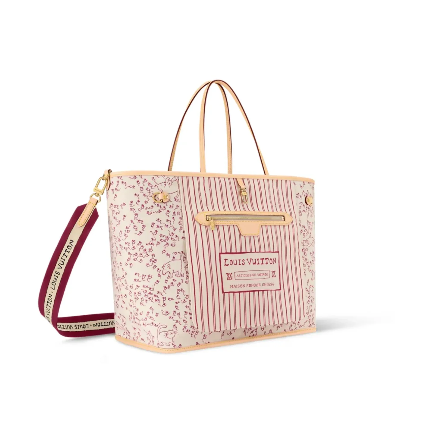Louis Vuitton Neverfull Inside Out GM Tote Bag in Beige Monogram Gold Hardware