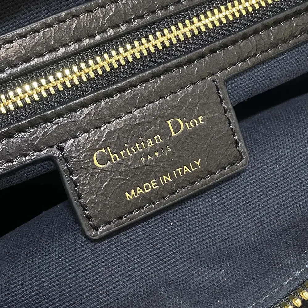 Dior Small Grand Tour Bowling Bag Black Crinkled Calfskin for Women