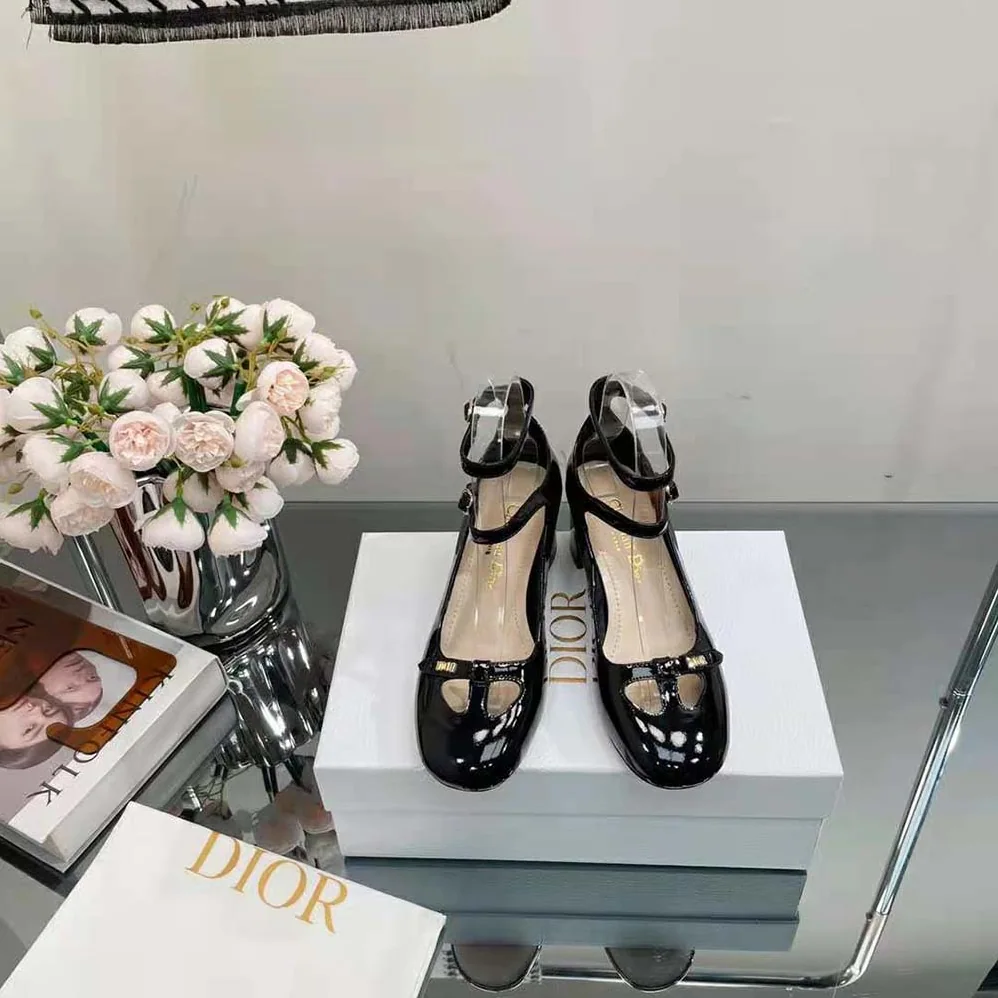 Dior Aime Dior Ballerina Pump Black Patent Calfskin for Women