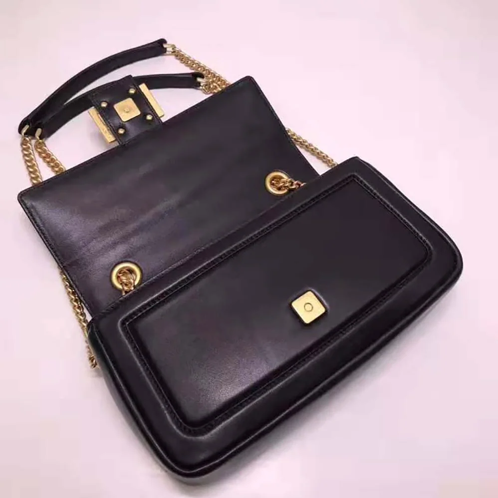Fendi Baguette Chain Black Nappa Leather Bag for Women