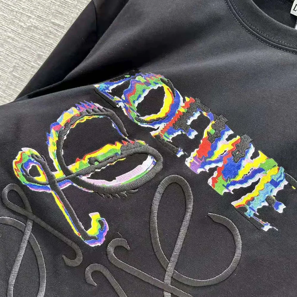 Loewe Glitch Anagram T-shirt in Cotton for Men in Black