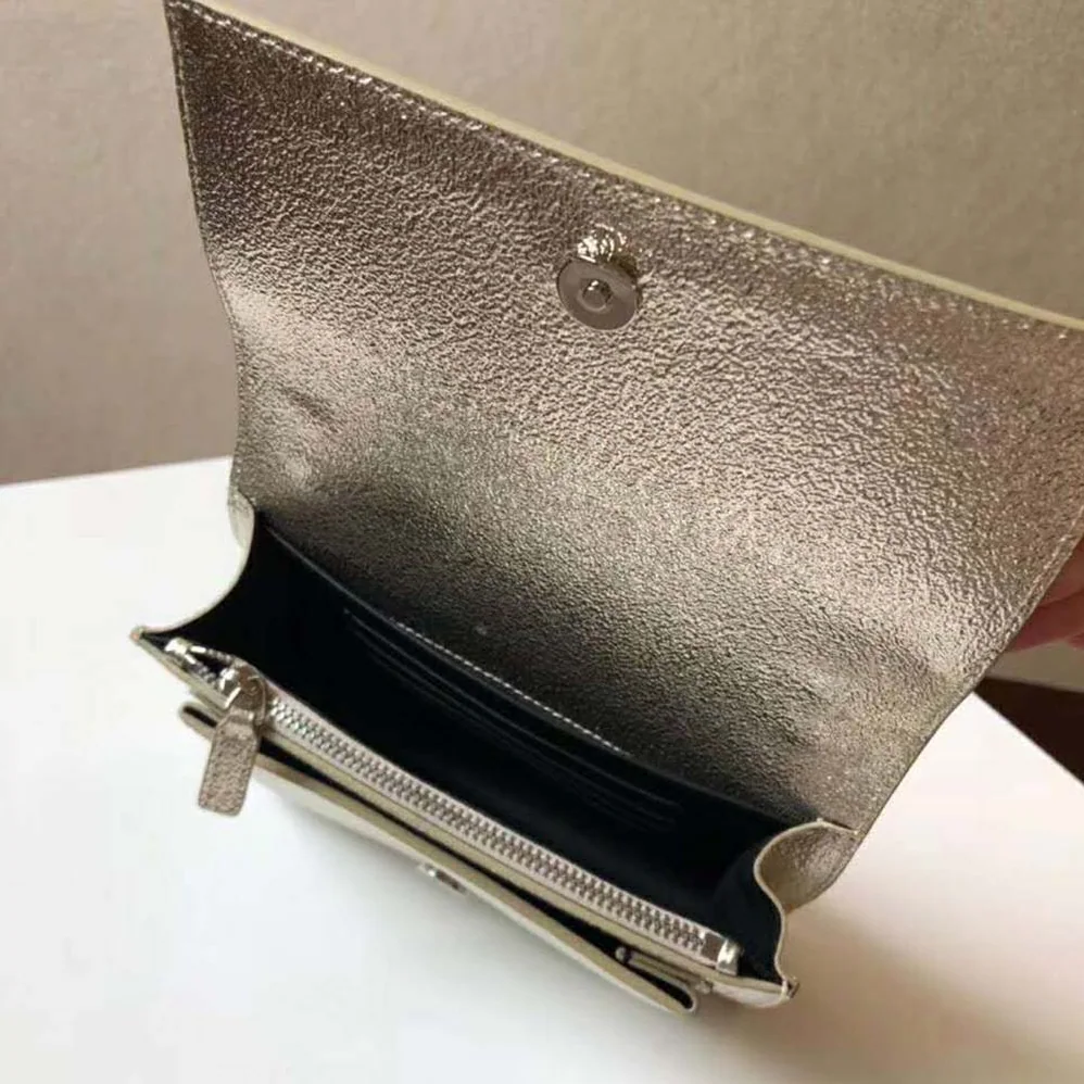 Saint Laurent YSL Sunset Small in Metallic Leather for Women in Gold Saint Laurent YSL Sunset Small in Metallic Leather for Women in Gold