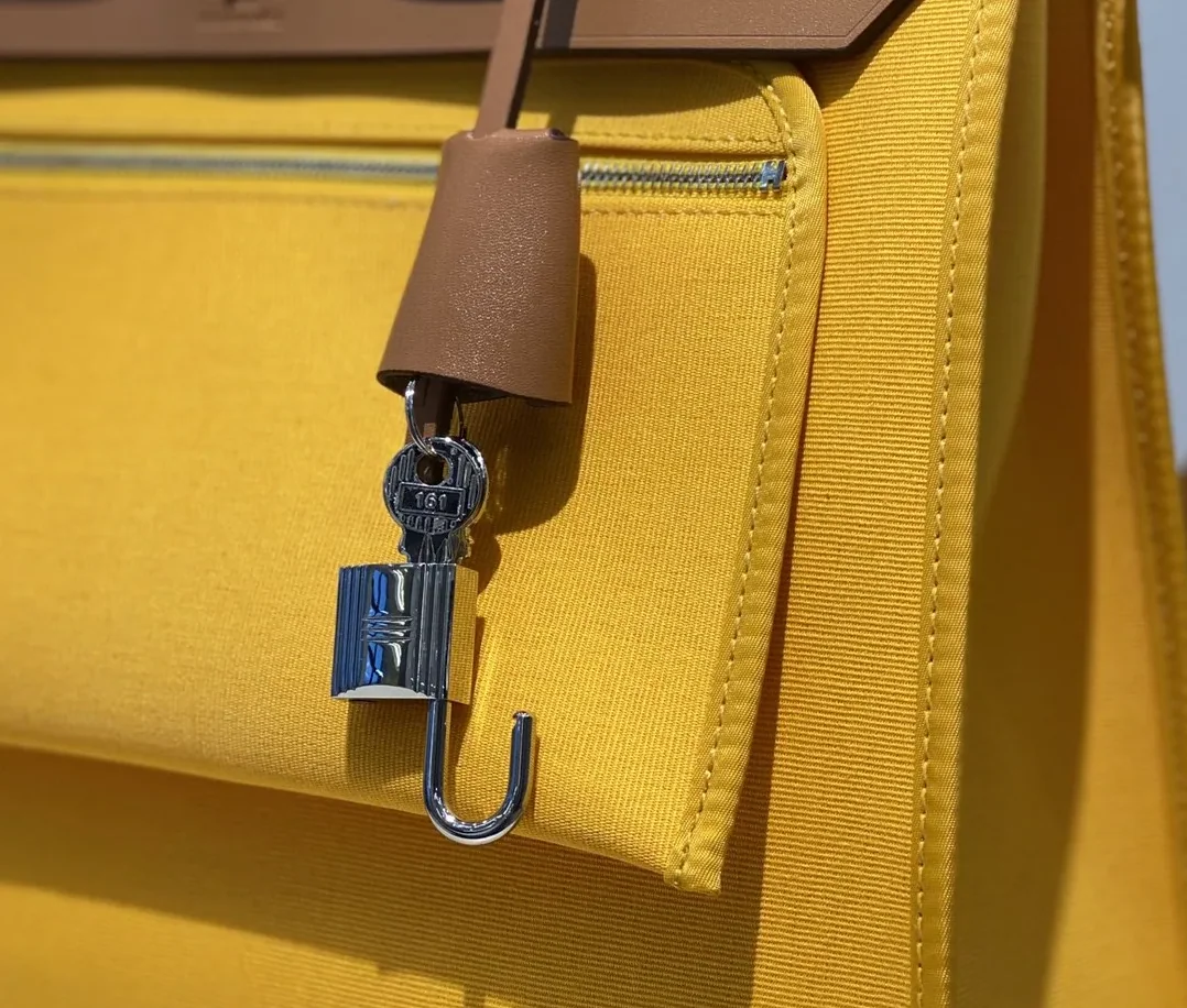 Hermes Herbag Zip Bag Yellow, Silver Toned Hardware Bag Hermes Herbag Zip Bag Yellow, Silver Toned Hardware Bag