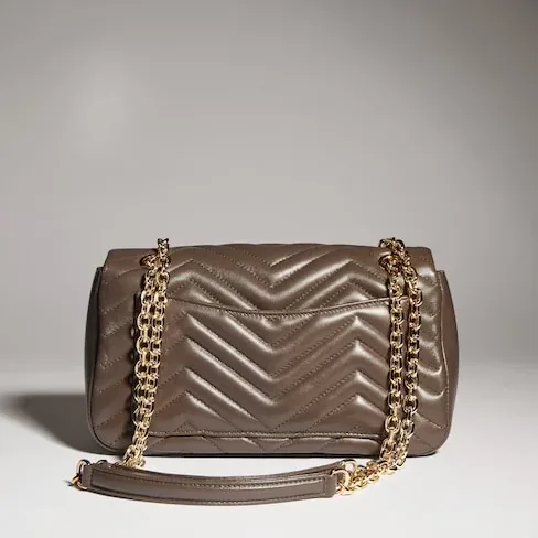 Gucci Marmont Medium Shoulder Bag in Dark Taupe Gold Hardware