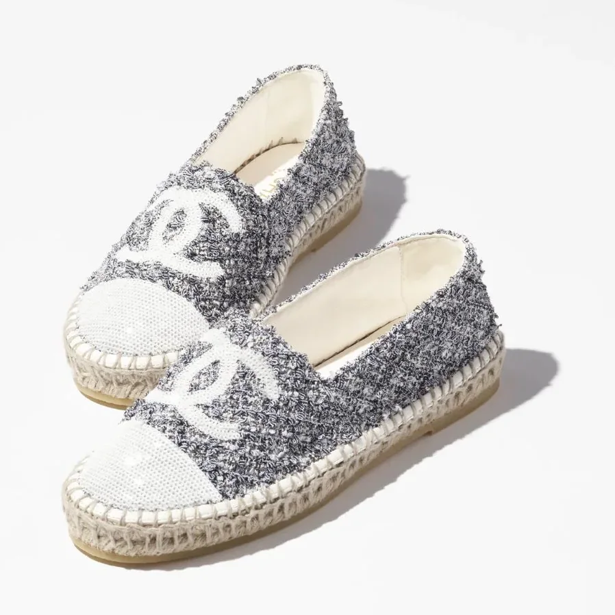 Chanel Espadrilles White And Black