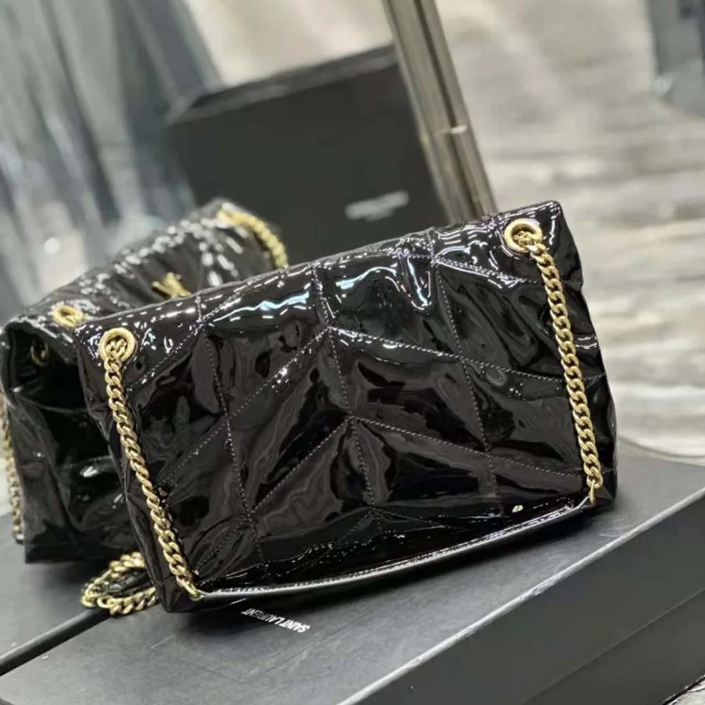 Saint Laurent YSL Puffer Small Chain Bag in Quilted Vinyle for Women in Black Saint Laurent YSL Puffer Small Chain Bag in Quilted Vinyle for Women in Black