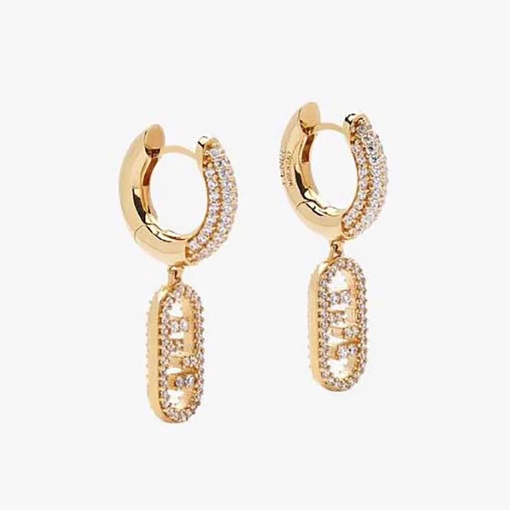 Fendi Hoop Earrings with Fendi O'Lock Pendant for Women