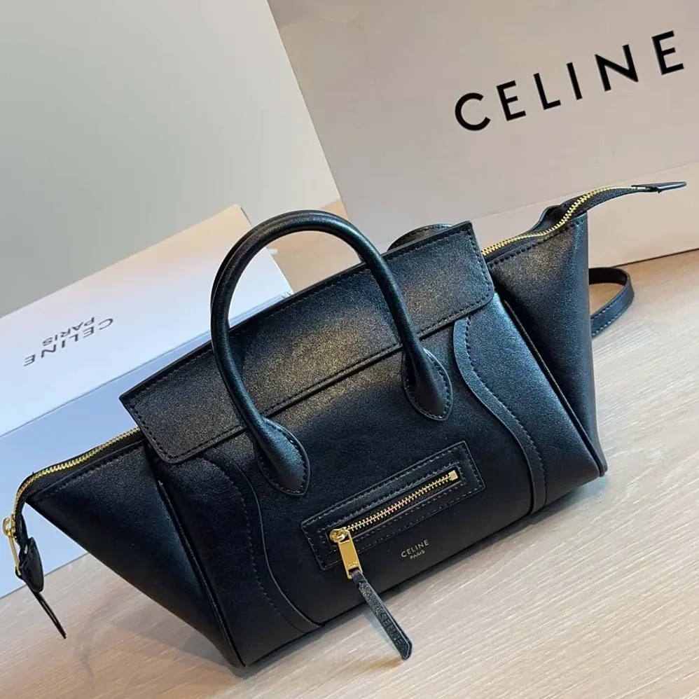 Celine Little Luggage in Grained Calfskin for Women in Black Celine Little Luggage in Grained Calfskin for Women in Black