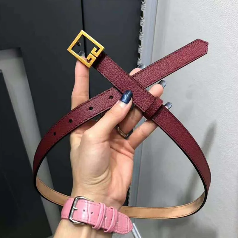 Givenchy Double G Belt in Leather for Women in Maroon
