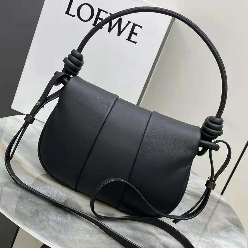 Loewe Paseo Satchel in Shiny Nappa Calfskin for Women in Black Loewe Paseo Satchel in Shiny Nappa Calfskin for Women in Black