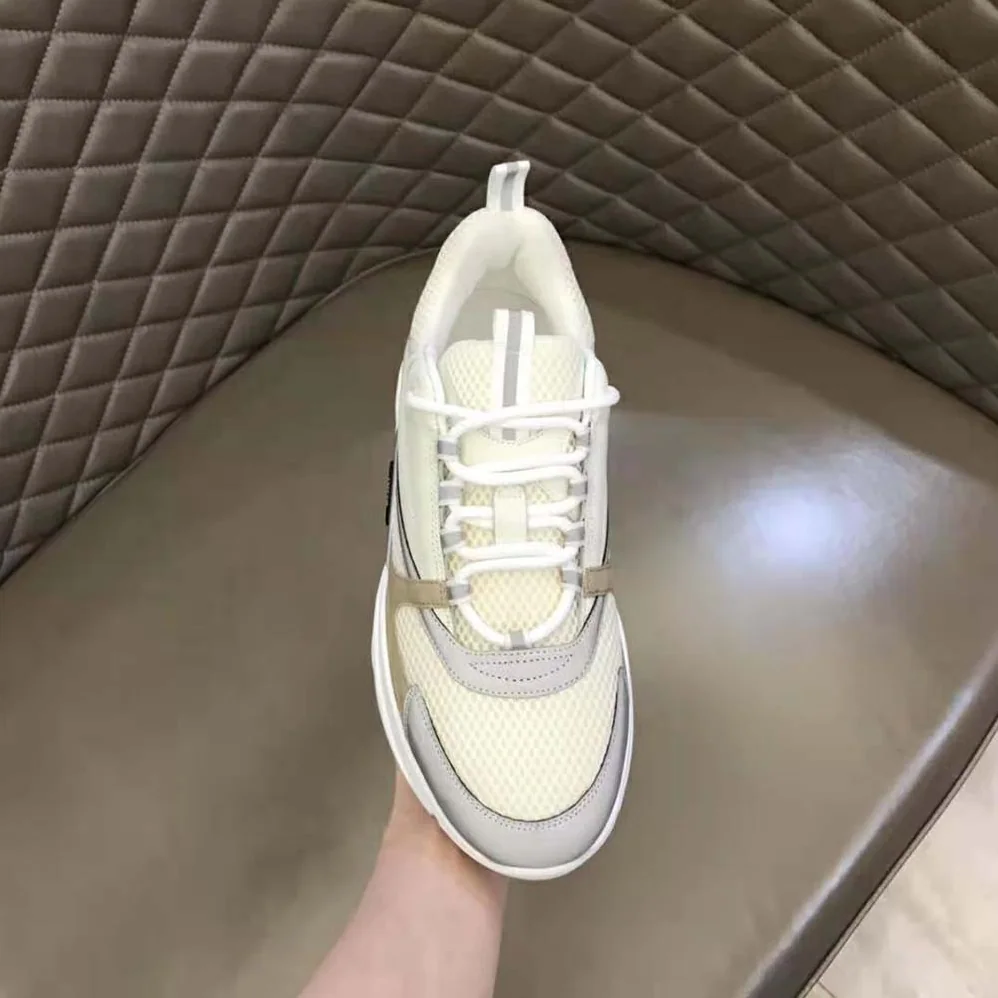 Dior B22 Sneaker Cream Technical Mesh with Beige and White Smooth Calfskin for Men Dior B22 Sneaker Cream Technical Mesh with Beige and White Smooth Calfskin for Men
