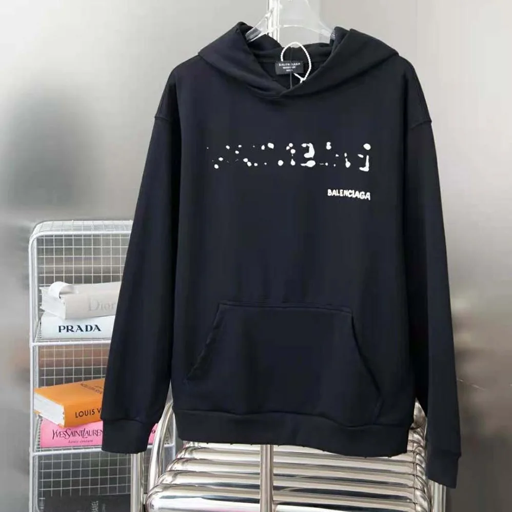 Balenciaga Hand-Drawn Balenciaga Hoodie Medium Fit in Black for Men