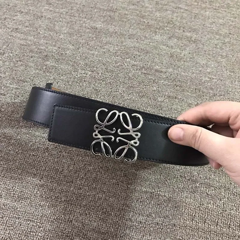 Loewe Anagram Belt 3.2Cm Black for Men in Tan/Palladium Loewe Anagram Belt 3.2Cm Black for Men in Tan/Palladium