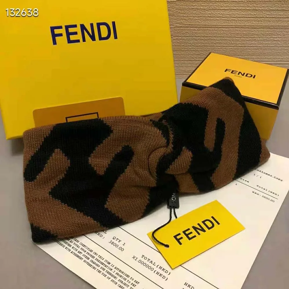 Fendi FF Band Multicolor Wool and Viscose Band for Women Fendi FF Band Multicolor Wool and Viscose Band for Women