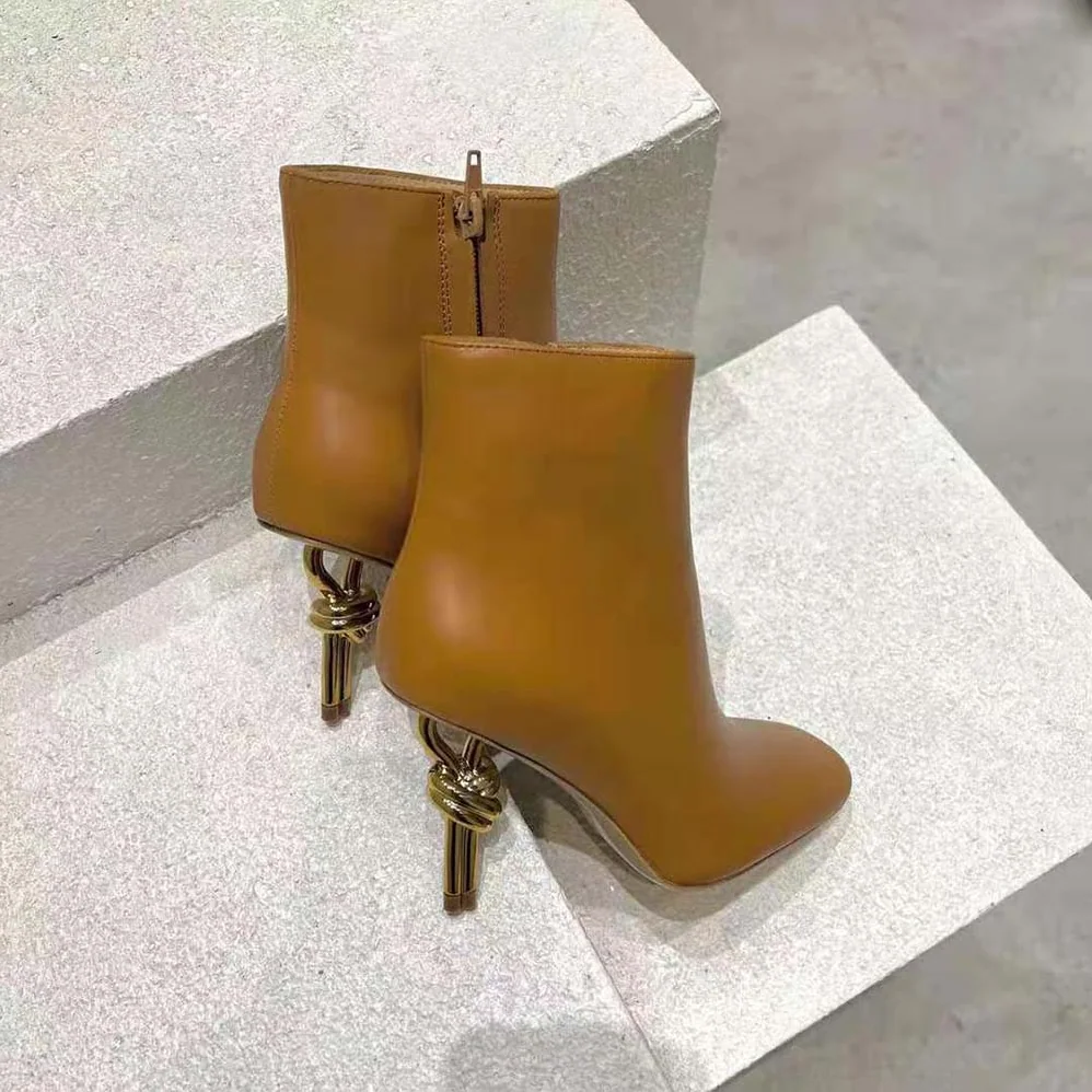 Bottega Veneta Knot Ankle Boot for Women in Brown Bottega Veneta Knot Ankle Boot for Women in Brown